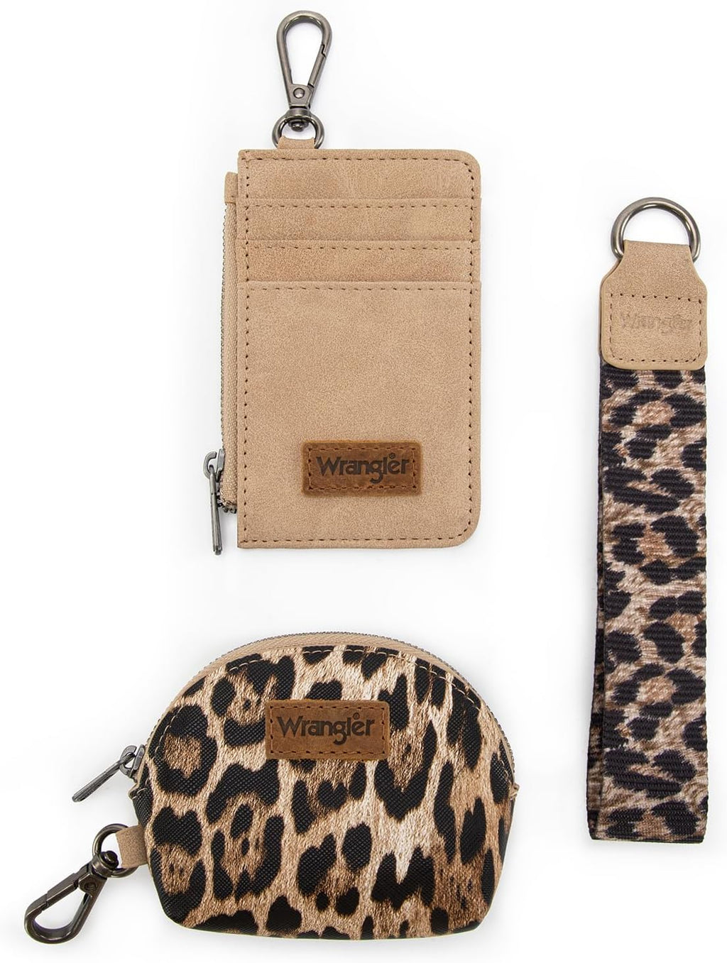 Wrangler - Cartera de pulsera con llavero para mujer, con doble bolsa occidental, cartera para tarjetas de crédito
