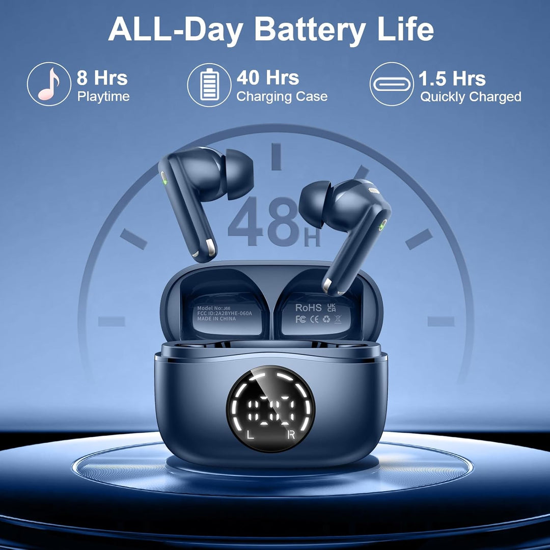 Auriculares Bluetooth 5.4, auriculares inalámbricos 2026 Bass-3.0 3...