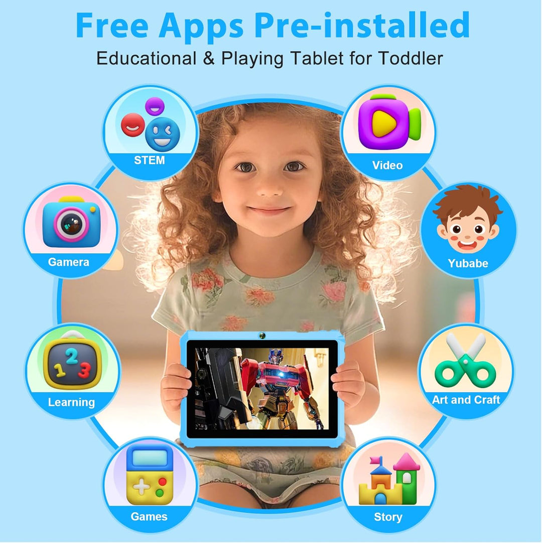 YINOCHE Tableta Android para niños de 7 pulgadas para niños de 3 a...