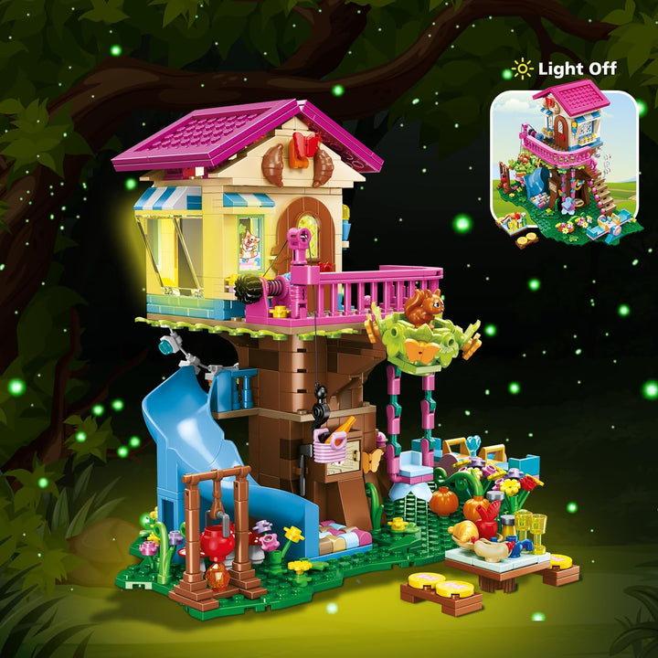 HOGOKIDS Juego de construcción de casa de árbol con luz