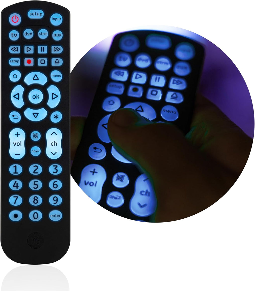Control remoto universal retroiluminado por GE, funciona para Samsung