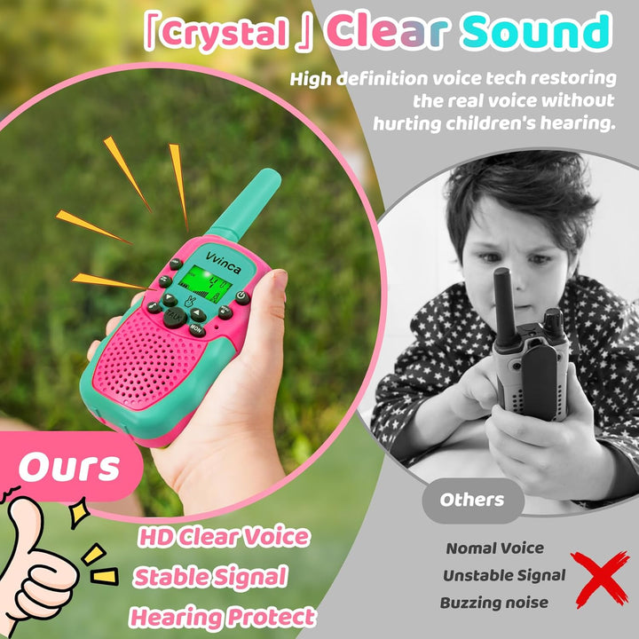Walkie Talkies para niños, 3 millas de largo alcance, 22 canales, 2...