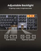 ProtoArc Teclado mecánico Bluetooth retroiluminado K310 Pro, lineal y