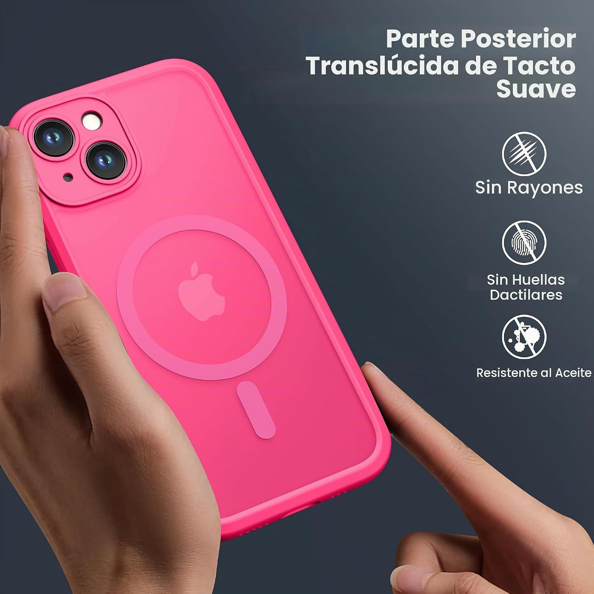 ImpactStrong Protector Magnético Diseñado para Funda iPhone 15 [Protección de Cámara] [Probado contra Caídas de Grado Militar] [Compatible con MagSafe] Funda de Teléfono Delgada Translúcida Mate (6.1