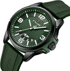 NAVIFORCE Reloj impermeable para hombres y mujeres, reloj de pulsera analógico con fecha automática, militar, deportivo, unisex, correa de silicona