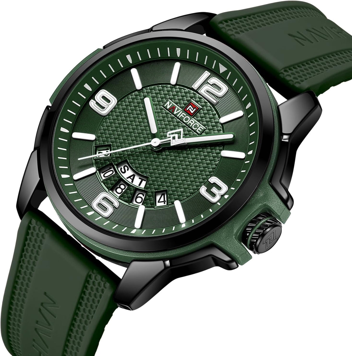 NAVIFORCE Reloj impermeable para hombres y mujeres, reloj de pulsera analógico con fecha automática, militar, deportivo, unisex, correa de silicona