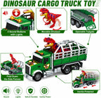 14" juguete verde del camión del dinosaurio, camión de remolque