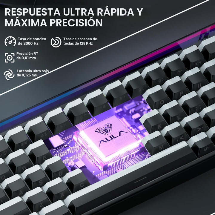 AULA Hero 68 HE 60% Teclado para juegos con cable, interruptor magn...