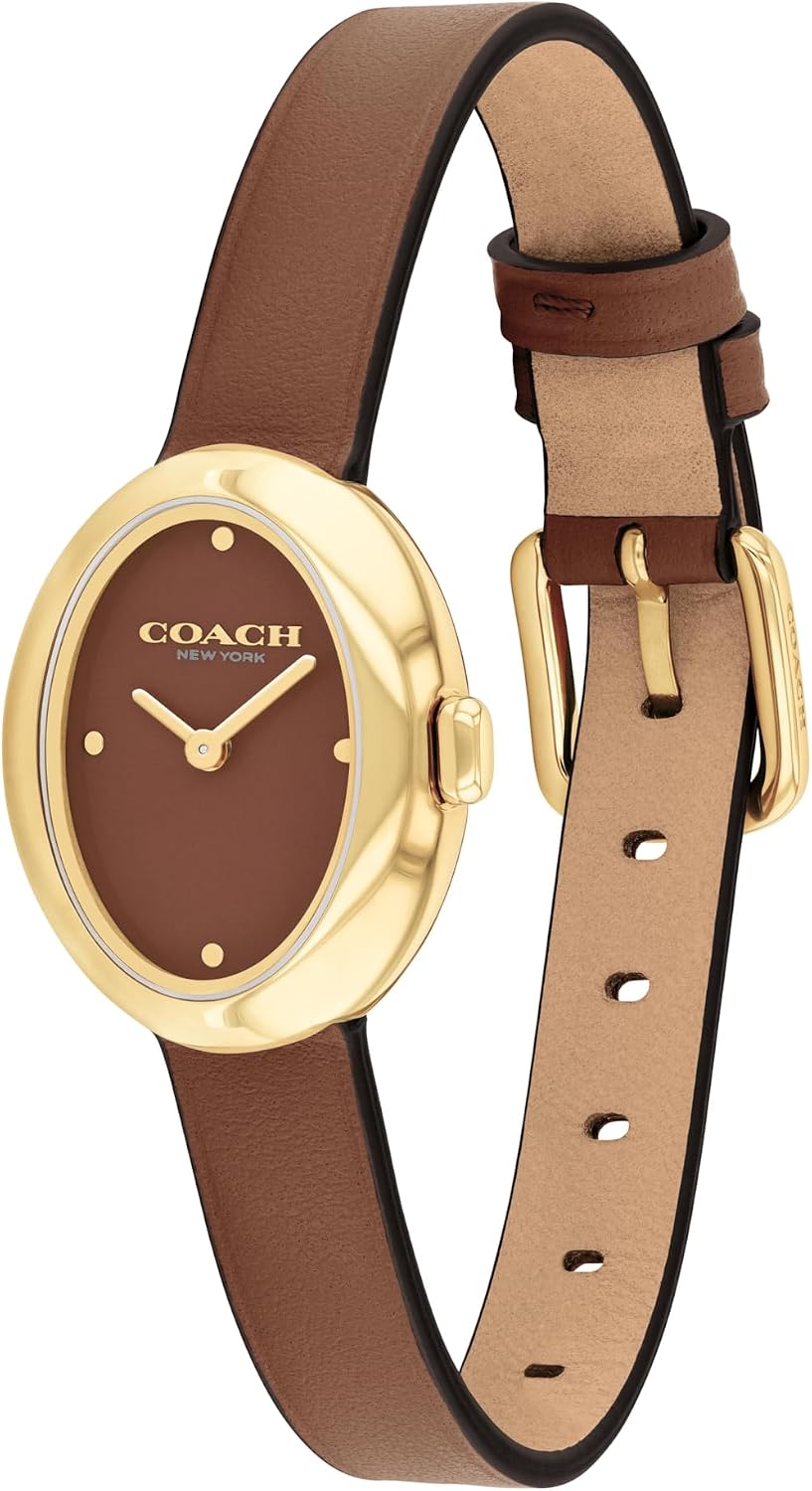 Coach Sammy Women’s - Reloj de Cuarzo 2H - Correa de Cuero de Vitela - Resistente al Agua hasta 3 ATM/30 Metros - Regalo para Ella - Diseño Moderno - Perfecto para Uso Diario - 22.5 mm