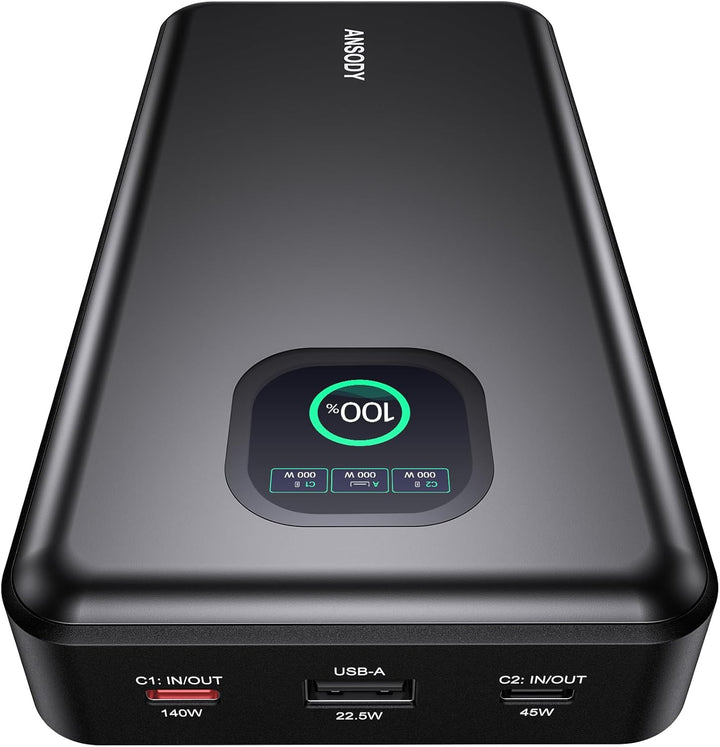 140W Power Bank, Cargador Portátil para Laptop de 25000mAh con Pant...