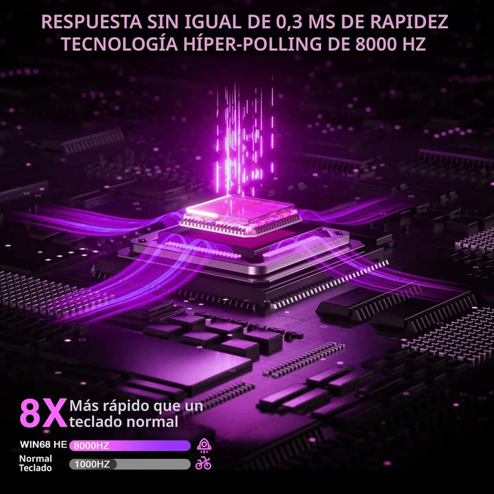 AULA WIN68 HE - Teclado mecánico para juegos 60%, interruptor magné...