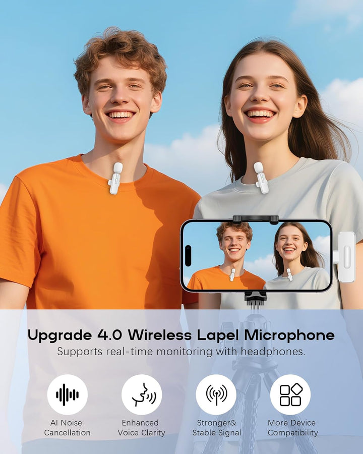 ZOPPLM Mini micrófono inalámbrico para iPhone, paquete de 2 micrófo...