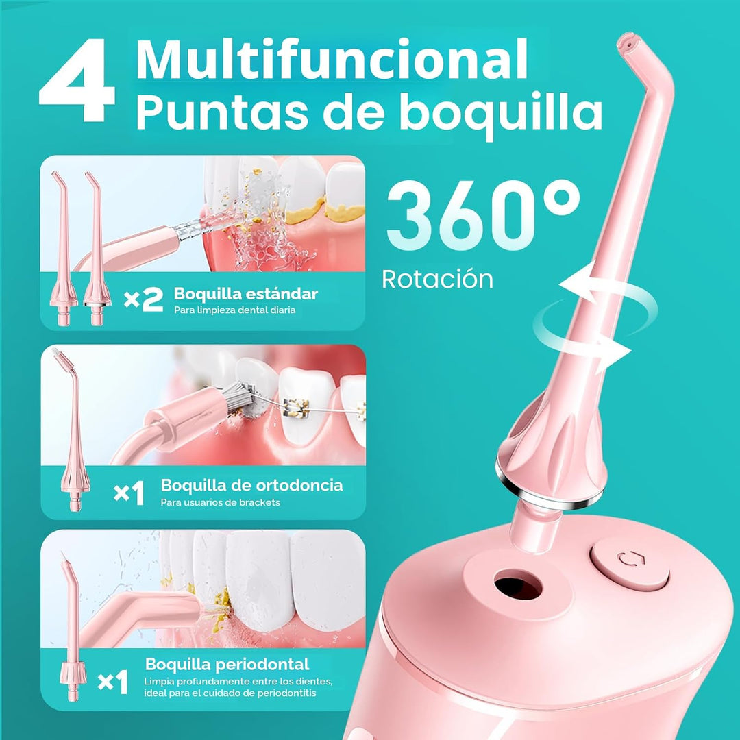 COSLUS - Irrigador de agua portátil para dientes: 4 modos y 5 nivel...