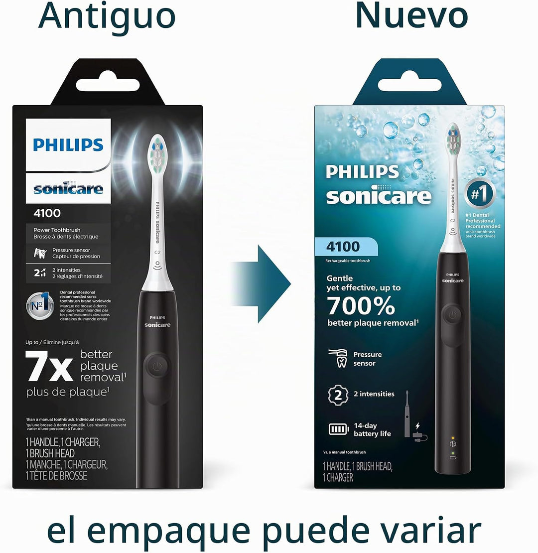 Philips Sonicare Cepillo de dientes eléctrico recargable 4100, elim...