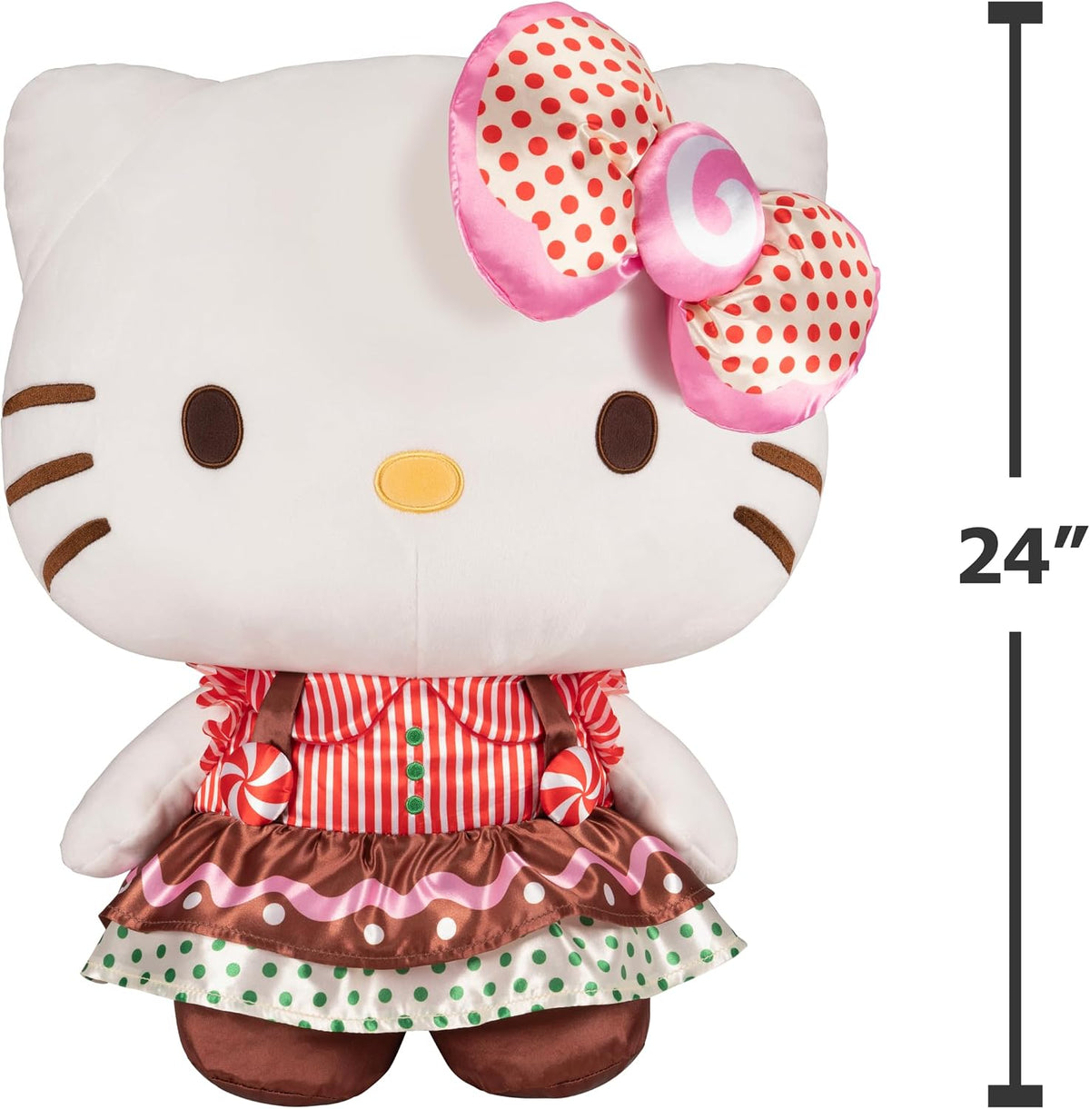 Jazwares Hello Kitty® Peluche Navideño de 24 pulgadas - Producto oficial con licencia Sanrio para edades 6+