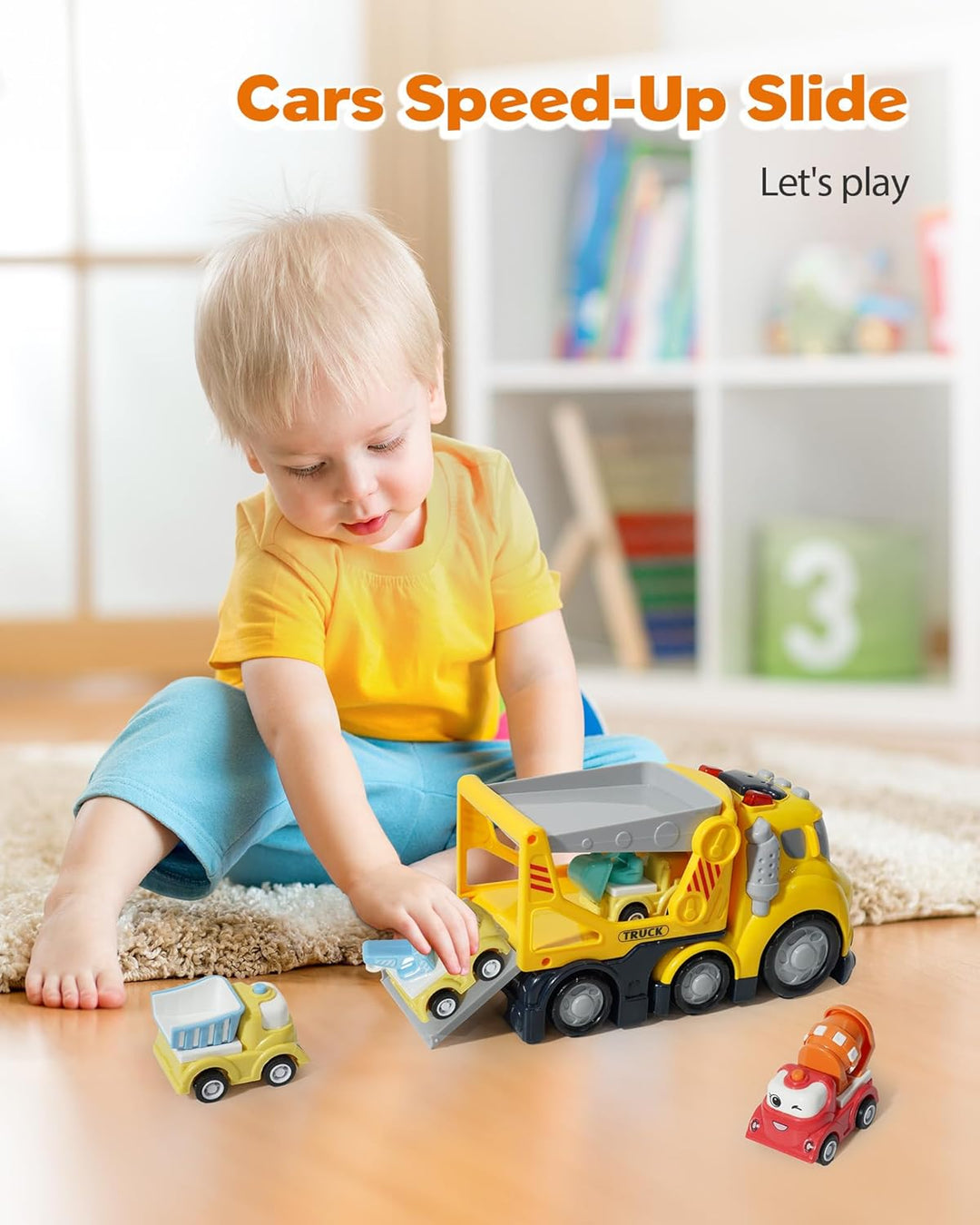 Juego de juguetes de transporte de automóviles de construcción para...