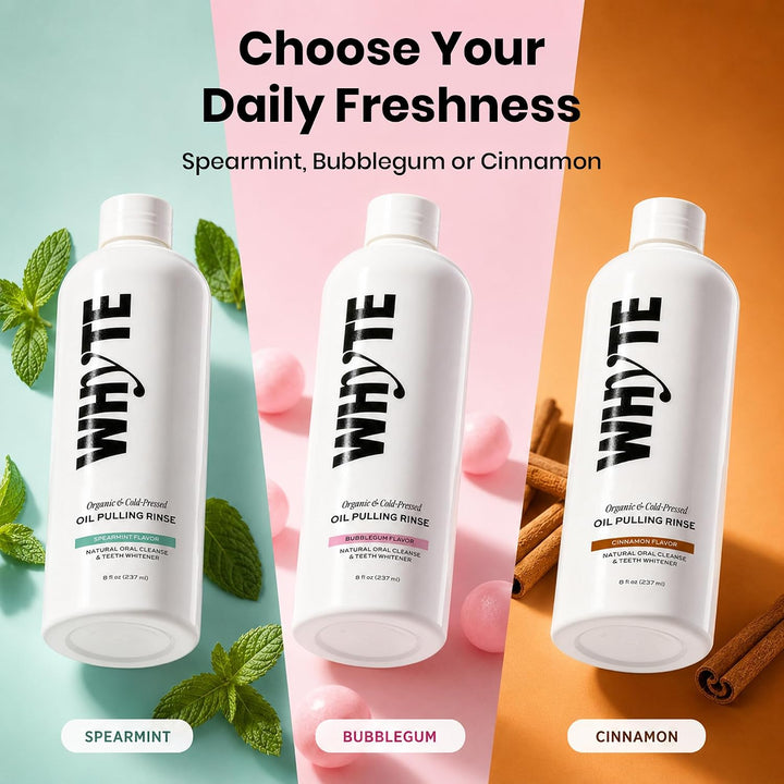 Whyte Enjuague bucal orgánico con aceite de coco para el mal alient...