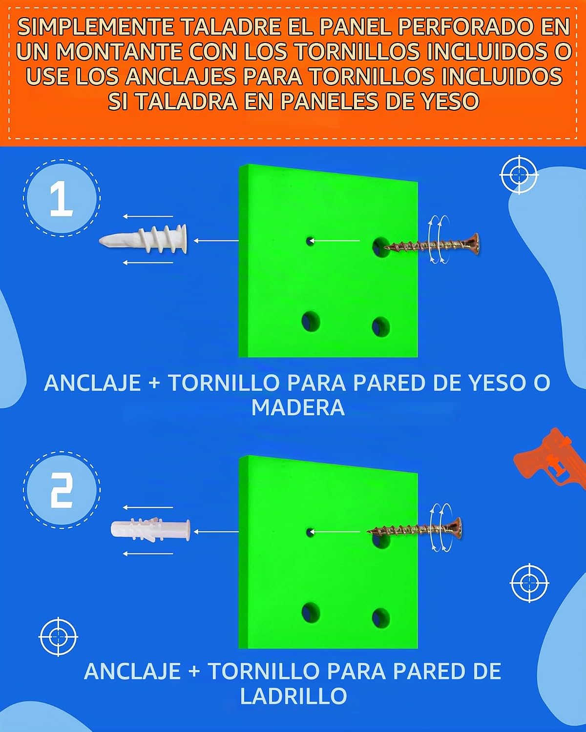 Tablero de madera para el organizador de almacenamiento de armas Nerf 13 x
