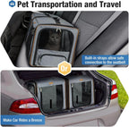 Lekereise - Transportador grande para gatos de lados suaves para 2 gatos con caja de arena, transportador de viaje doble 2 en 1 para viajes en movimiento y viajes largos por carretera