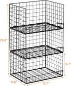 Organizadores de armario apilables de 3 niveles y estantes de almacenamiento, organizador de estantes plegables para armario, cajones de almacenamiento apilables para sistema organizador de