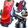Soporte de teléfono celular para automóvil, [potente ventosa], soporte de teléfono de automóvil para salpicadero, parabrisas, ventilación de aire, brazo largo, soporte para teléfono celular, soporte para automóvil, funda gruesa compatible con teléfonos