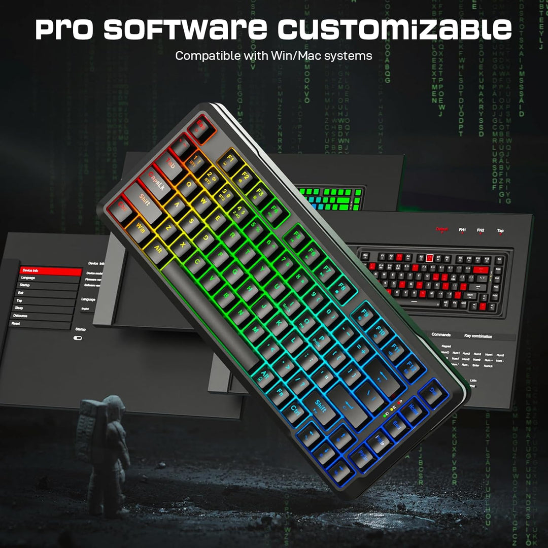 Redragon K713 Teclado mecánico inalámbrico, teclado para juegos RGB...