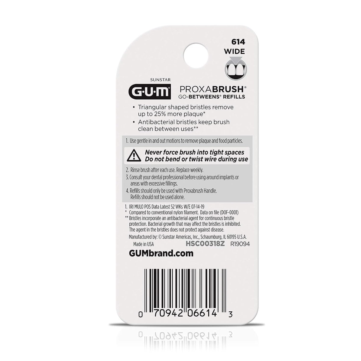 GUM Proxabrush Go-Betweens - Recambios anchos - Compatible con mang...