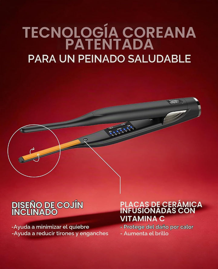 GLAMPALM Stiletto Alisador de Cabello 0.3" Plancha plana de cer...