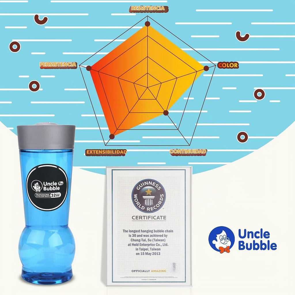 Uncle Bubble Recambio de solución concentrada de burbujas, 12.8 onzas hace