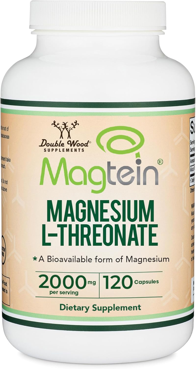 Cápsulas de magnesio L threonate, suplemento de alta absorción, forma biodisponible, 120 unidades