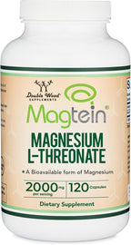 Cápsulas de magnesio L threonate, suplemento de alta absorción, forma biodisponible, 120 unidades
