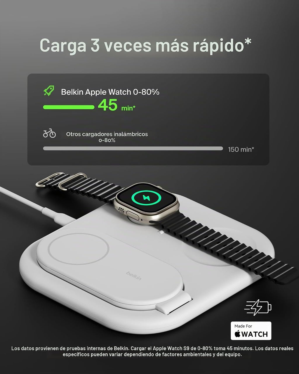 Belkin Qi2 Magnetic Wireless carga Station, 3 en 1 Foldable Charger
