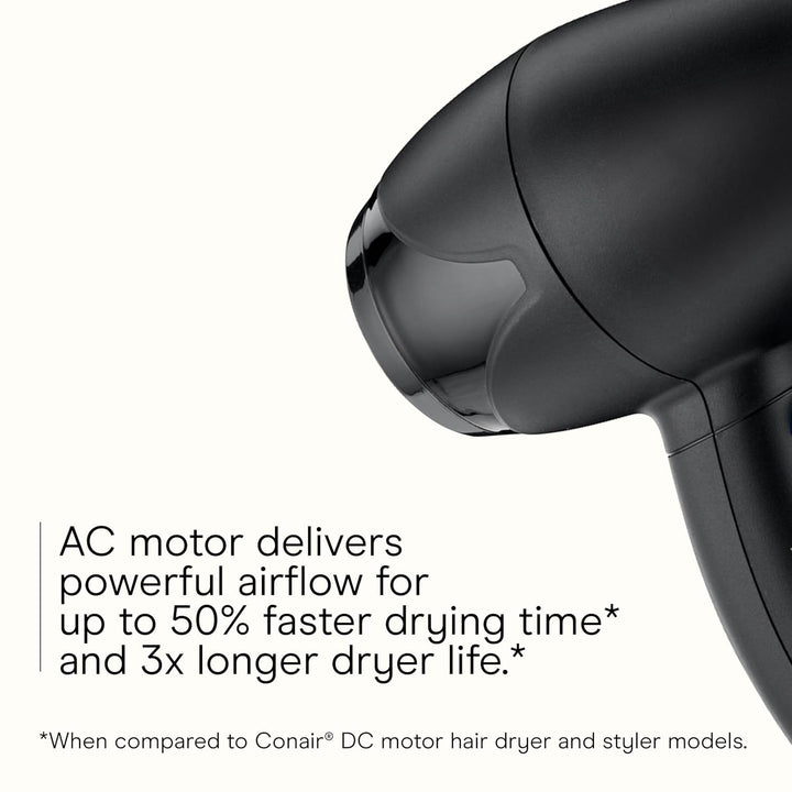 Secadora de pelo compacta Infinitipro de Conair Mighty Mini ligera,...
