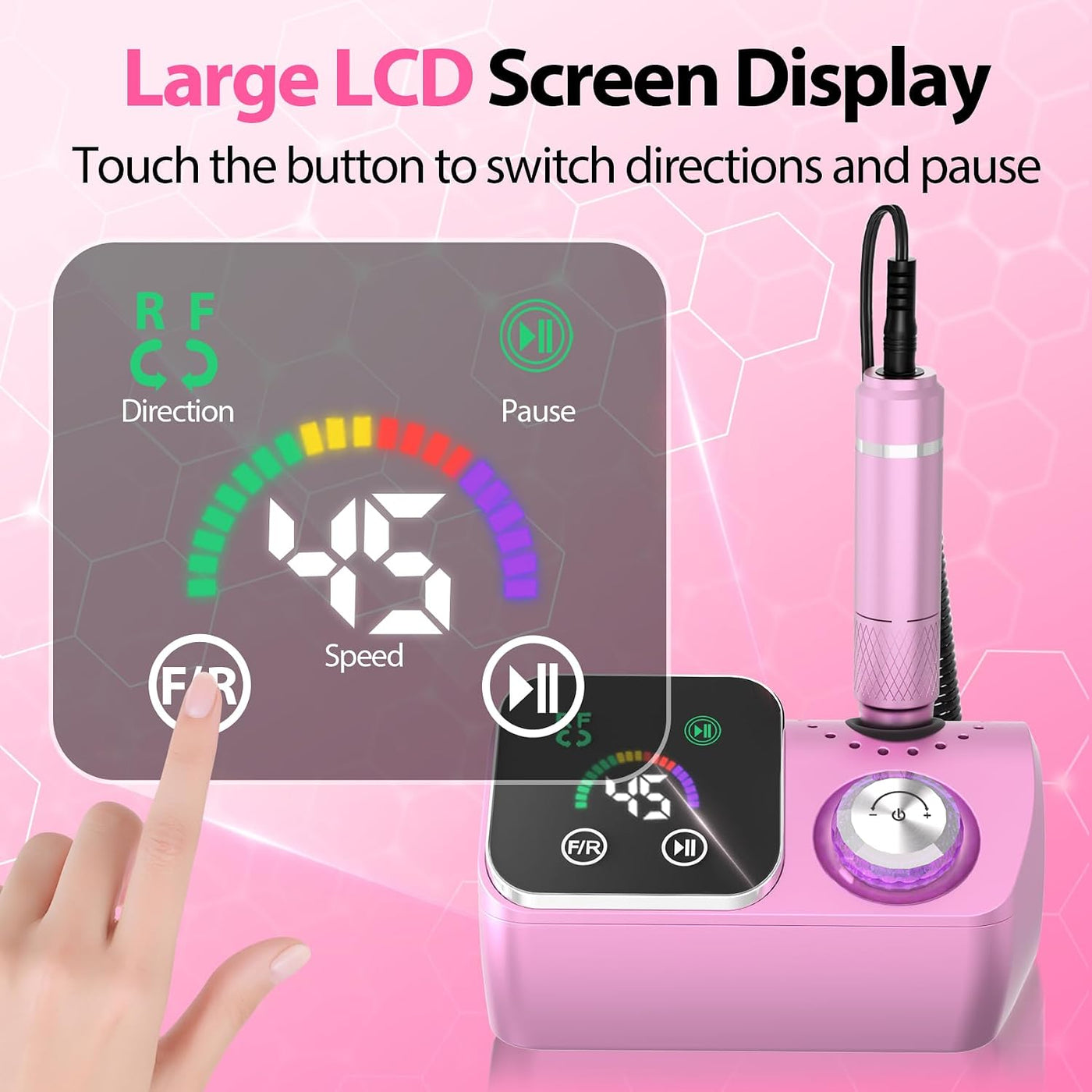 PYVOLA Taladro de uñas eléctrico profesional E-File Machine - Kit d...