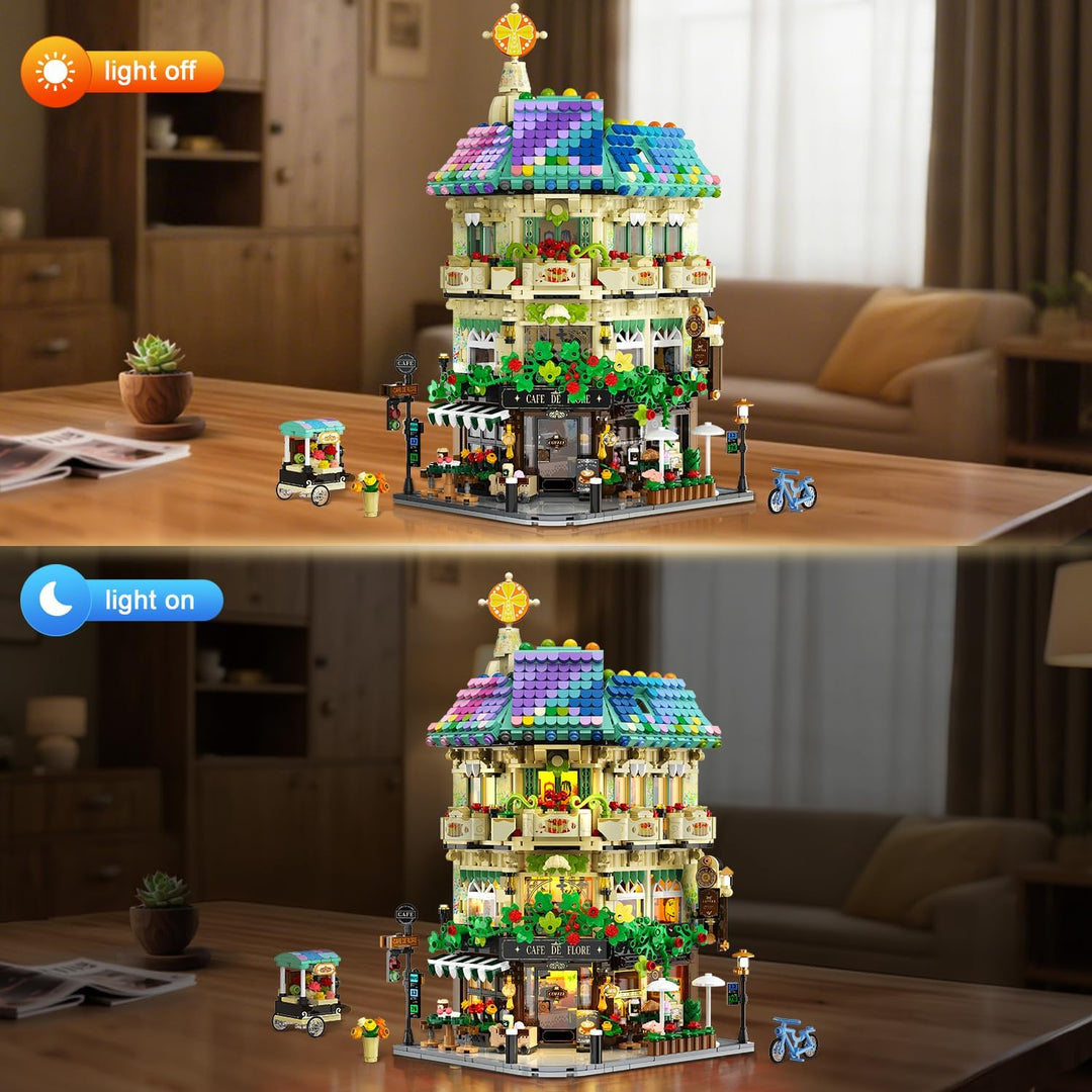Flower Cafe - Juego de construcción de casa con luces 1876