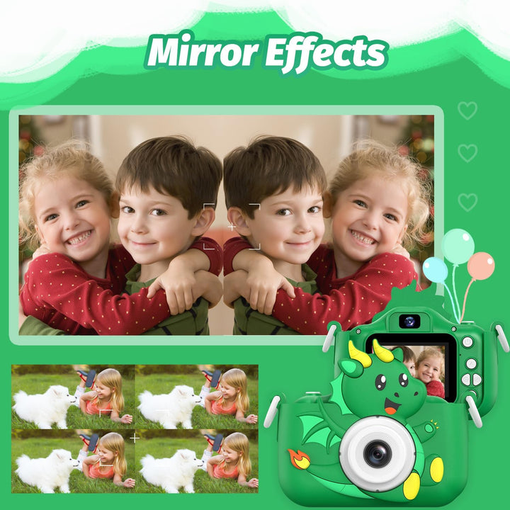 Goopow - Cámara selfie digital para niñas de 3 a 9 años, juguete de...