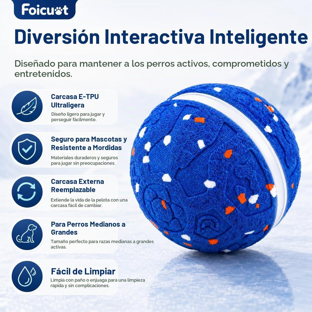 Juguete interactivo para perros [recién actualizado], 3 modos, sonido y
