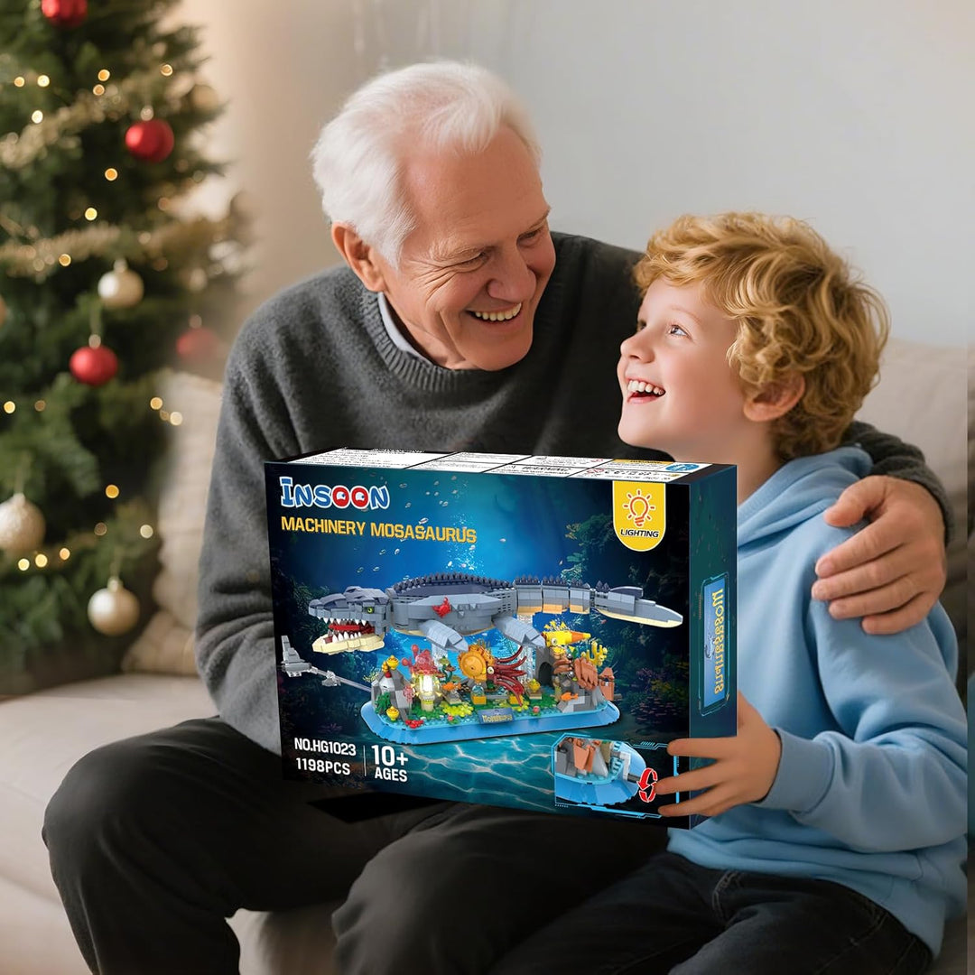 Mosasaurus - Juego de construcción con luz LED 1219 piezas