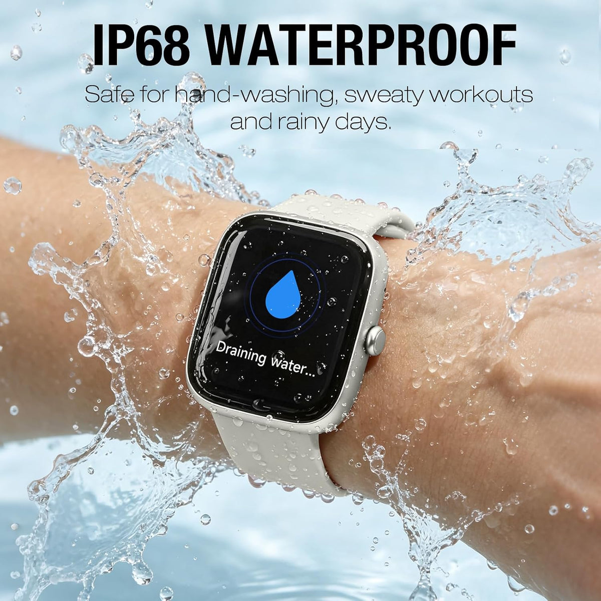 Reloj inteligente para mujeres y hombres, rastreador de fitness HD de 1.83 pulgadas (respuesta/hacer llamadas) con monitor de frecuencia cardíaca 24/7/sueño/SpO2, resistente al agua IP68, más de 100