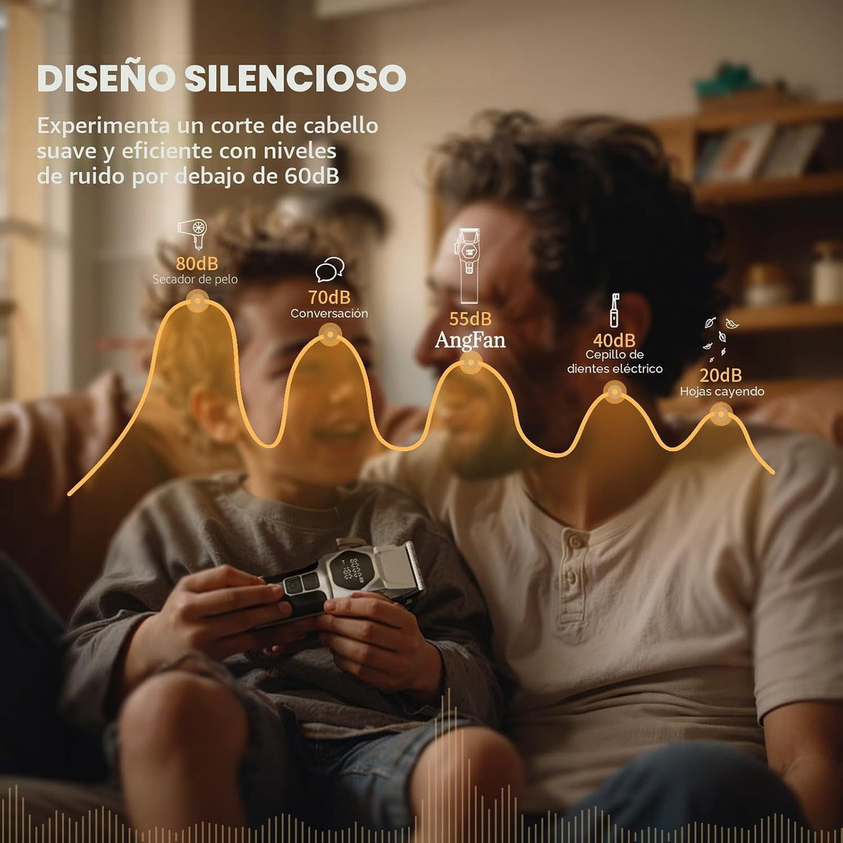 ANGFAN - Cortapelos para hombre, 8000 rpm, motor sin escobillas, cuchillas de acero 440C