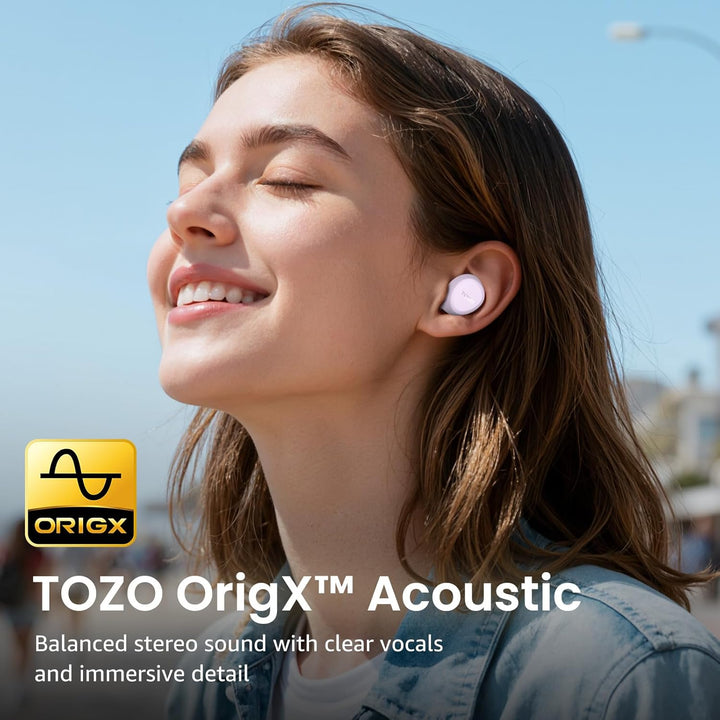 TOZO Auriculares inalámbricos A1 Bluetooth 5.3 de peso ligero en el...