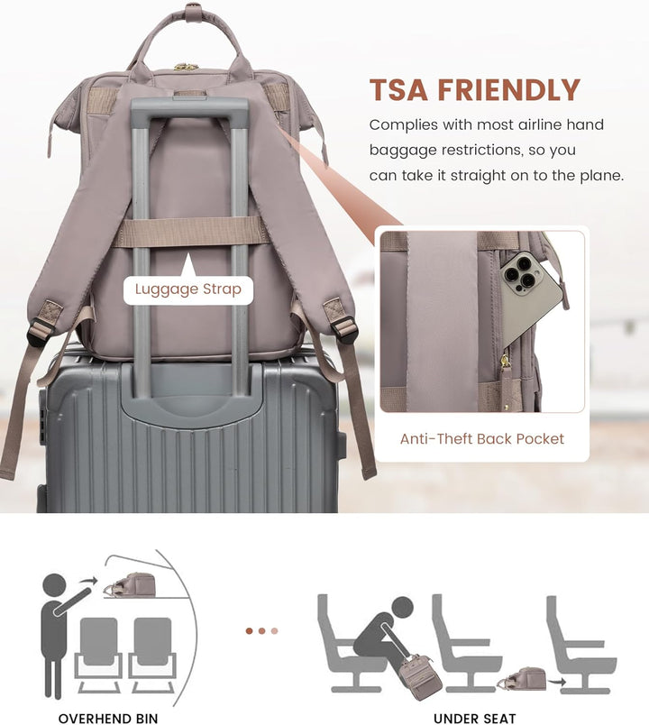 LOVEVOOK Mochila para laptop para mujer, 15.6 pulgadas, impermeable...