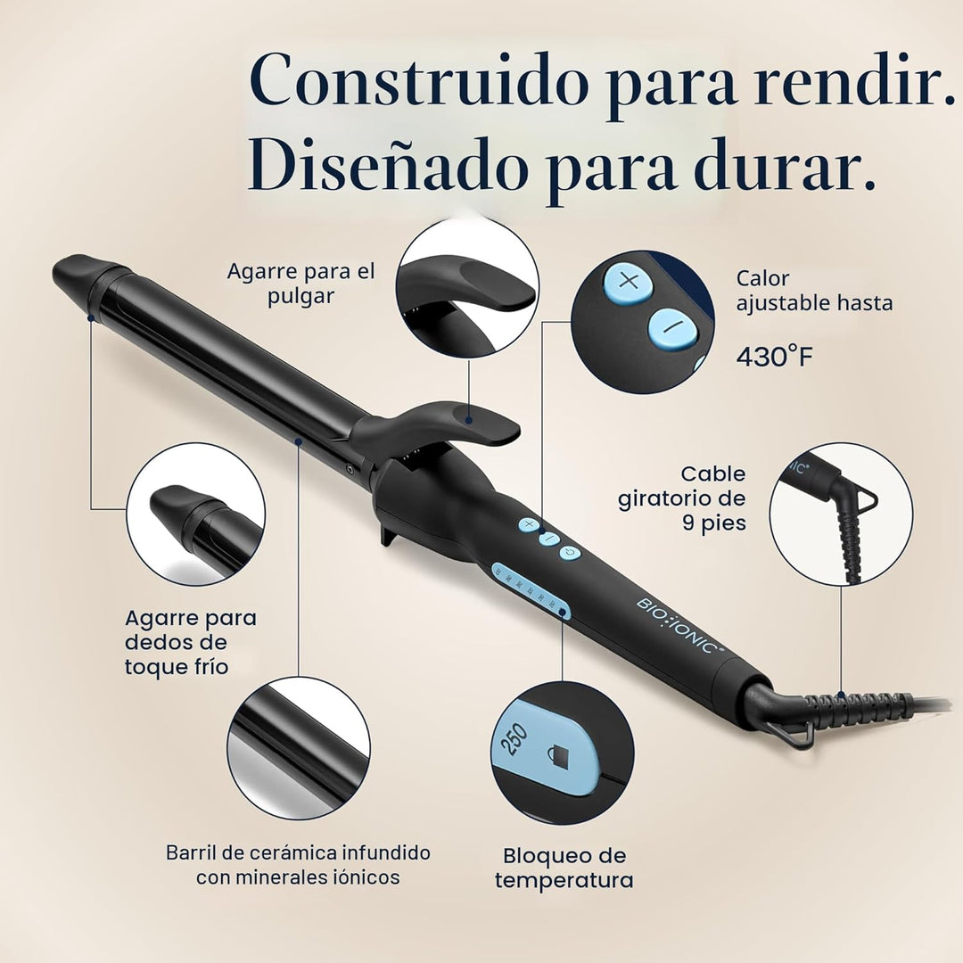 Bio Ionic Rizador de Cilindro Largo, Rizador de Pelo con Tecnología...