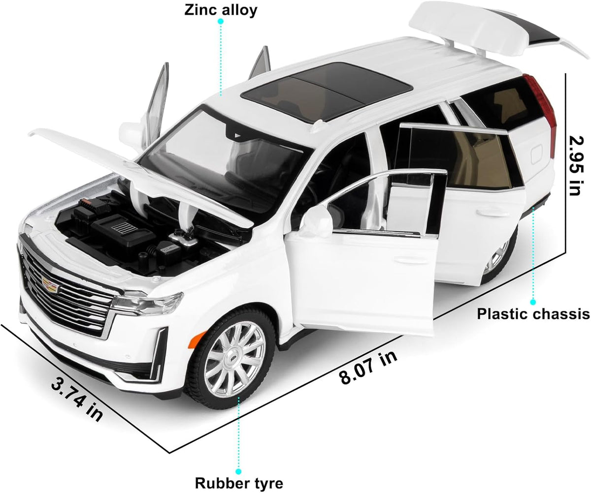 1:24 Escalade SUV Modelo Coche, Aleación Diecast Coche Coleccionable Regalo Blanco