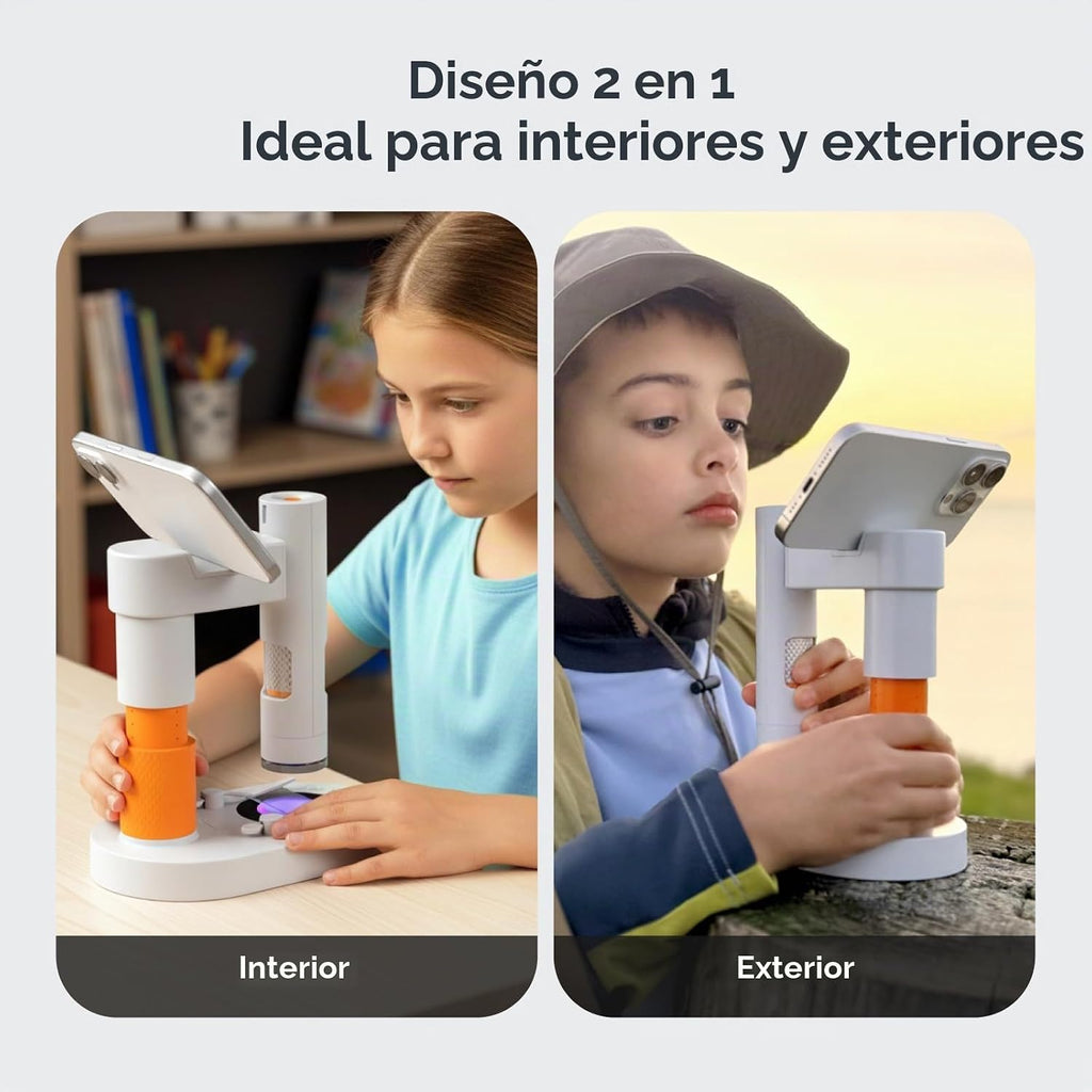 Microscopio digital MX1-AS para niños, 3.5X-1000X USB portátil