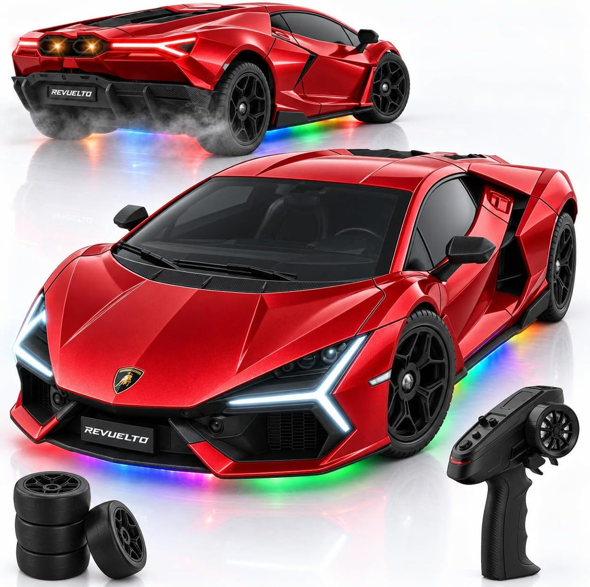 Coche de control remoto - 1:24 Lamborghini Revuelto RC Drift Car con LED
