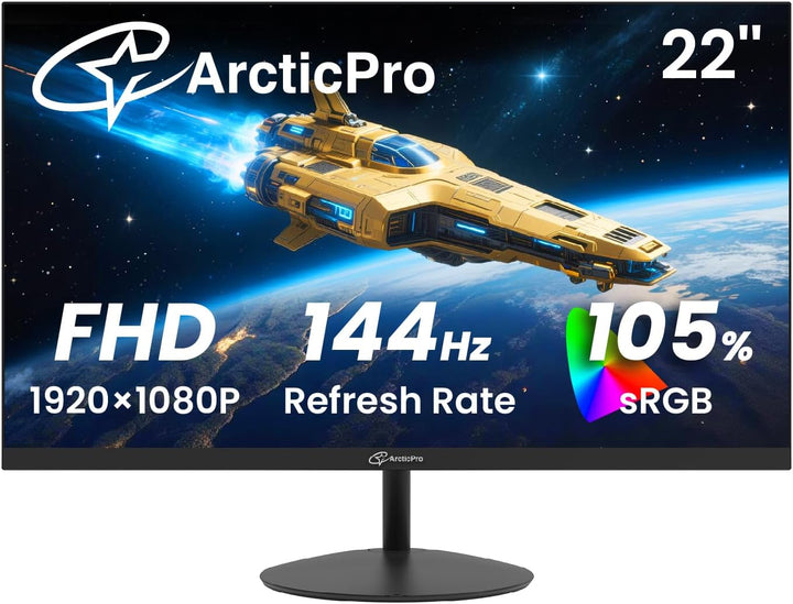 ArcticPro - Monitor para juegos de 22 pulgadas de 144 Hz, monitor d...