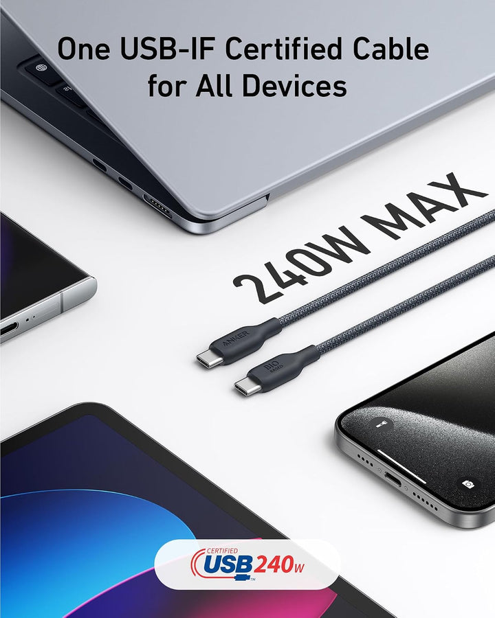 Anker Cable USB C a USB C (240 W, 10 pies) Zolo Power Bank, cargado...