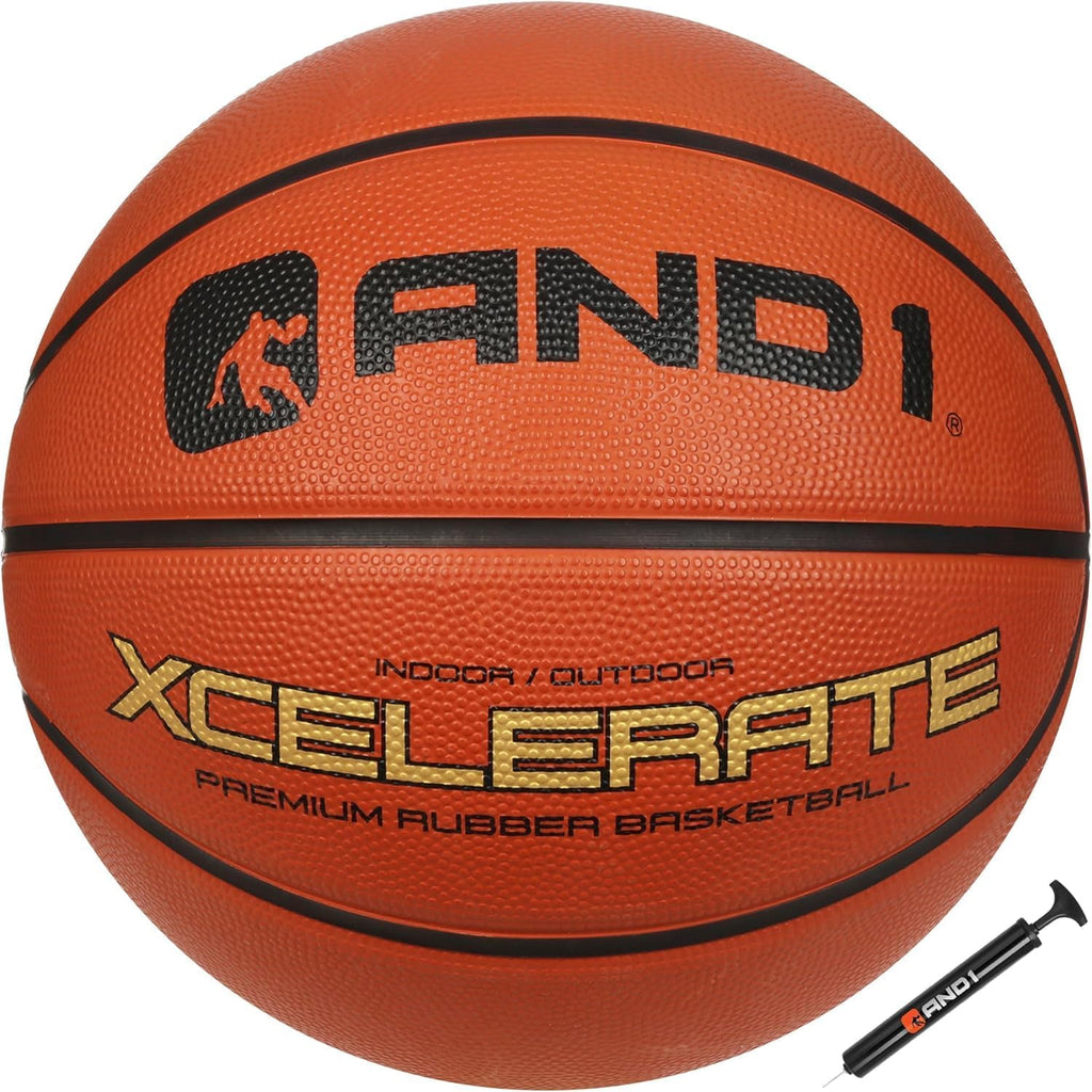 AND1 Xcelerate - Balón de baloncesto de goma, tamaño reglamentario oficial