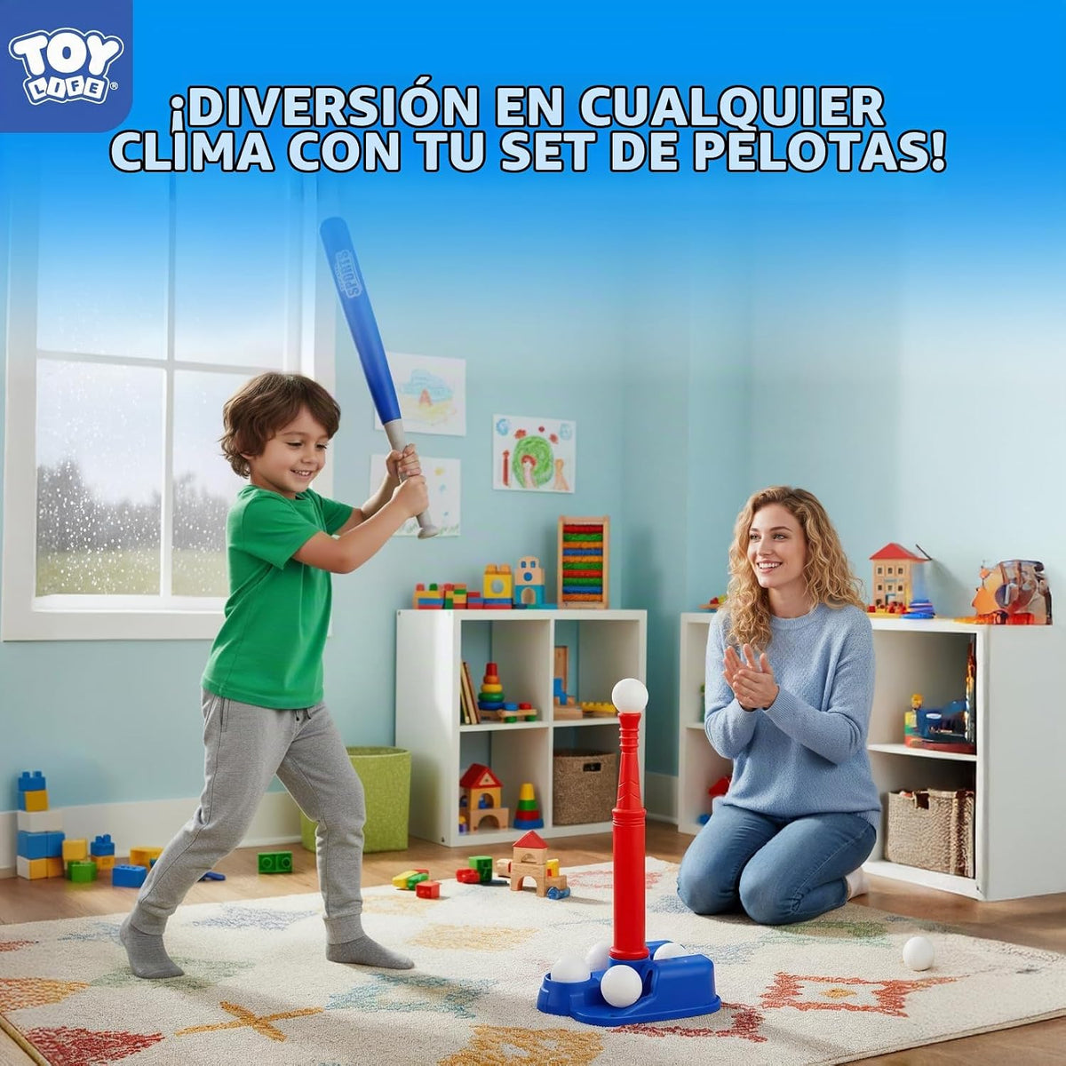 TOY Life T-Ball Set para niños de 3 a 5 años – Juego de béisbol para niños con murciélago, camiseta y 6 pelotas – Juguetes exteriores y regalo de cumpleaños para niños de 3, 4, 5, 6, 7, 8 años